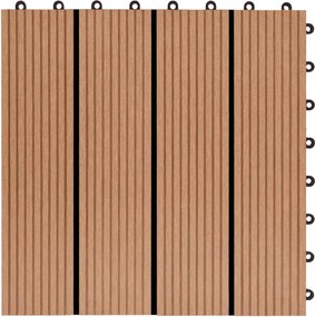 vidaXL Πλάκα Κατασκευής 22 pcs Ξύλο teak 30 x 30 cm WPC
