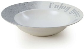 Πιάτο Βαθύ 275KRM1936 26cm White-Blue Hermia Κεραμικό
