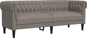 vidaXL Καναπές Τριθέσιος Chesterfield Taupe Υφασμάτινος