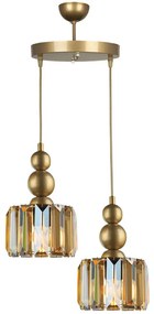 Φωτιστικό Οροφής Alaba 0216720 30x30x80cm 2xE27 60W Gold Megapap Μέταλλο