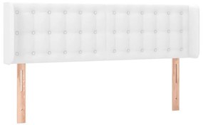 Κεφαλάρι Κρεβατιού LED Λευκό 147x16x78/88 εκ. Συνθετ. Δέρμα - Λευκό