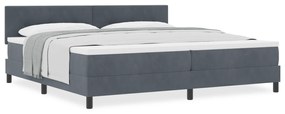 vidaXL Κρεβάτι με Στρώμα Σπαστό Σκούρο Γκρι 200x200 εκ. Βελούδινο