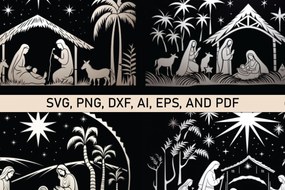 Σετ των 2 Intra απο ξύλο plywood 3mm-4mm πάχος Scene Χριστουγέννων Δίασταση 15x15 cm INTRAFABR-81389802