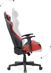 Καρέκλα γραφείου Gaming Alonso Megapap από τεχνόδερμα χρώμα κόκκινο - μαύρο 67x70x125/135 εκ.