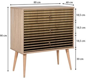 Συρταρτιέρα Soho Megapap από μελαμίνη χρώμα sonoma 80x40x90εκ.
