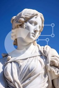 Intra Συλλεκτικό Ξύλινο Παζλ Plywood  4mm - Λευκό άγαλμα μιας γυναίκας Σε Ξύλινο Κουτί - Διαστάσεις Puzzle: 10x10 cm – 25 κομμάτια