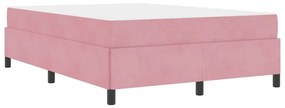 vidaXL Σκελετός Κρεβατιού Άλλο Ρόζ και Λευκό 160 x 200 cm Βελούδο