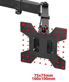 Βάση οθόνης Esperanza ERW018, Για 2 οθόνες, 10"-27", VESA 75/100 mm, Έως 8 κιλά ανά βραχίονα, Μαύρο