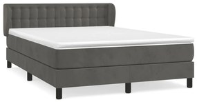 ΚΡΕΒΑΤΙ BOXSPRING ΜΕ ΣΤΡΩΜΑ ΣΚΟΥΡΟ ΓΚΡΙ 140X190 ΕΚ. ΒΕΛΟΥΔΙΝΟ 3127728