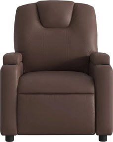 vidaXL Πολυθρόνα Μασάζ Ανακλινόμενη Καφέ από Συνθετικό Δέρμα