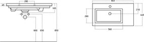 Drop Luxus 85 White Gloss 1 MDF - Πάγκος με Νιπτήρα &amp; Καθρέπτη