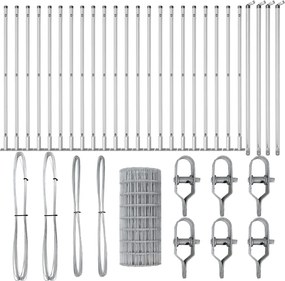 vidaXL Τεντώτο με στήριγμα Ασημί 0,4 x 50 μ. Ατσάλι