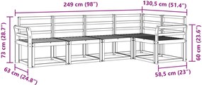 vidaXL Σειρά Καναπέ Εξωτερικού 5 pcs Φυσικό