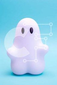 Intra Συλλεκτικό Ξύλινο Παζλ Plywood 4mm - Λευκό παιχνίδι φάντασμα σε μπλε φόντο Σε Ξύλινο Κουτί - Διαστάσεις Puzzle: 10x10 cm – 25 κομμάτια