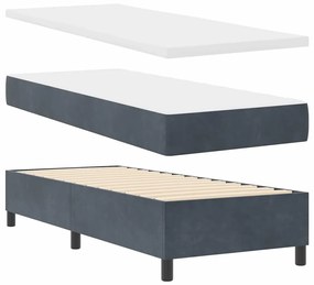 vidaXL Κρεβάτι με ελατήρια με στρώμα Σκούρο Γκρι 80 x 200 cm Βελούδο