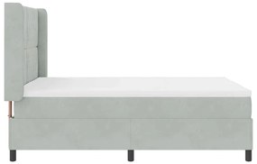vidaXL Κρεβάτι με ελατήρια Ανοιχτό γκρι 160 x 200 cm Βελούδο