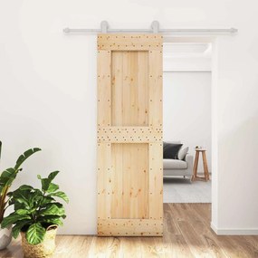 vidaXL Συρόμενη Πόρτα Φυσικό και Λευκό 70 x 210 cm
