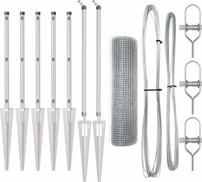 vidaXL Στύλος Περιφράξεων Ασημί 10 x 0,4 m (25 x 25 mm δίκτυο) Ατσάλι