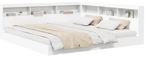 vidaXL Κρεβάτι Βιβλιοθήκης Λευκό 180x200 εκ Επεξεργασμένο Ξύλο