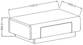 Τραπεζάκι σαλονιού Toldo-Leuko Fusiko