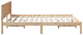 vidaXL Σκελετός Κρεβατιού Καφέ 150 x 200 cm Μασίφ ξύλο πεύκου