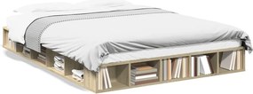 vidaXL Πλαίσιο Κρεβατιού Sonoma Δρυς 140x200 εκ. Επεξεργασμένο Ξύλο
