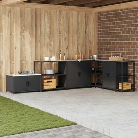 vidaXL Ράφι Κουζίνας HATTEM Μαύρο 90 x 50 x 92 εκ Ατσάλι