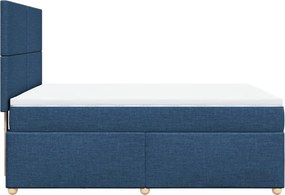vidaXL Κρεβάτι Boxspring με Στρώμα Μπλε 160x200 εκ. Υφασμάτινο