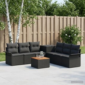 vidaXL Σετ Καναπέ 8 τμχ. Μαύρο 55 x 55 x 37 εκ Πολυ-ρακί και Χάλυβας