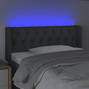 vidaXL Κεφαλάρι Κρεβατιού LED Σκούρο Γκρι 103x16x78/88 εκ. Υφασμάτινο
