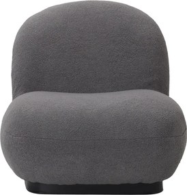 Πολυθρόνα Rosalie pakoworld μπουκλέ ύφασμα σε ανθρακί απόχρωση με μαύρη βάση 85x82x77εκ