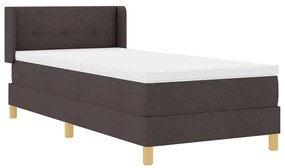 vidaXL Κρεβάτι με ελατήρια με στρώμα Λευκό και σκούρο καφέ 90 x 190 cm