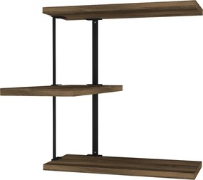 Ράφι Τοίχου Καρυδί / Μαύρο DROGO 45x20x47.4