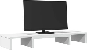 vidaXL Βάση Οθόνης Ρυθμιζ. Λευκό 80x24x10,5εκ Επεξεργ Ξύλο