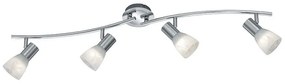 Φωτιστικό Οροφής-Σποτ Led Levisto 4x400Lm 88x19x11cm Nickel Mat 871010407 Trio Lighting Metal, Glass