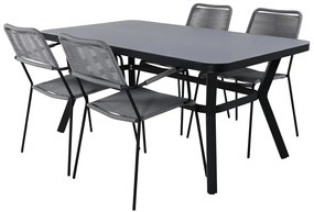 Σετ Τραπέζι και καρέκλες Dallas 2193, Spraystone, Μέταλλο, Σχοινί | Epipla1.gr