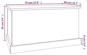 Κουτί Αποθήκευσης Γκρι Σκυροδέματος 70x40x38 εκ. Επεξεργ. Ξύλο - Γκρι