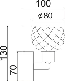 Σποτ Μονόφωτο Aca Ostrava AD757141 Chrome/Clear