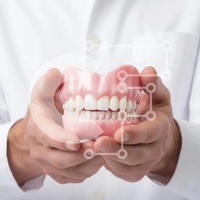 Intra Συλλεκτικό Ξύλινο Παζλ Plywood 4mm - Οδοντίατρος που κρατά οδοντιατρικό μοντέλο Σε Ξύλινο Κουτί - Διαστάσεις Puzzle: 10x10 cm – 25 κομμάτια