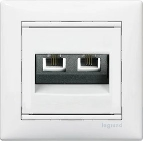 Πρίζα τηλεφώνου RJ11 2 εξόδων λευκή Legrand Valena Neutral