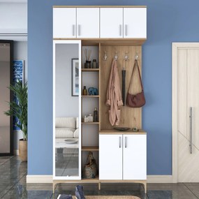 Έπιπλο Εισόδου Καρυδί / Λευκό CROTU 120x37.5x240