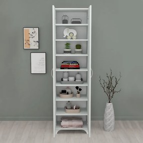 Ντουλάπα - Παπουτσοθήκη Lilly Megapap χρώμα λευκό 49x32x178εκ.