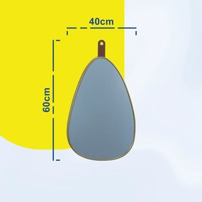 Καθρέπτης Τοίχου Οβάλ με Χρυσό Πλαστικό Πλαίσιο 40x60cm