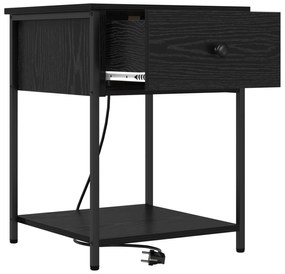 vidaXL Κομοδίνο Μαύρη δρυς 42 x 41 x 56 εκ. Επεξεργασμένο ξύλο