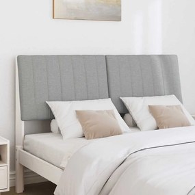 vidaXL Ταπετσαρισμένο κεφαλάρι Ανοιχτό γκρι 135 cm