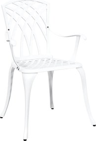 vidaXL Σέτ φαγητού για κήπο 5 pcs Λευκό Αλουμίνιο