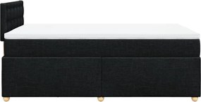 vidaXL Κρεβάτι Boxspring με Στρώμα Μαύρο 120x200 εκ. Υφασμάτινο