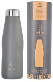 Θερμός-Μπουκάλι Ανοξείδωτο Fjord Grey Flask Save The Aegean Estia 500ml-7x7x22,3εκ. 01-8550