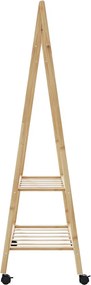 vidaXL Ράφι ρούχων με ράφια και ρόδες 96x45,5x155,5 cm Μπαμπού