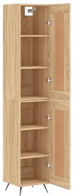 vidaXL Μπουφές Sonoma δρυς 34,5 x 34 x 180 εκ. από Επεξεργασμένο Ξύλο
